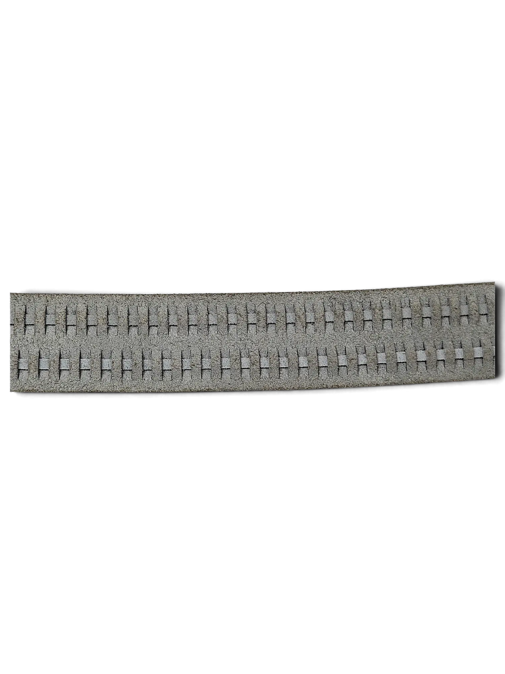 JAKE & IPI white leather belt featuring a distinctive double-row stitched pattern in a Y2K aesthetic style