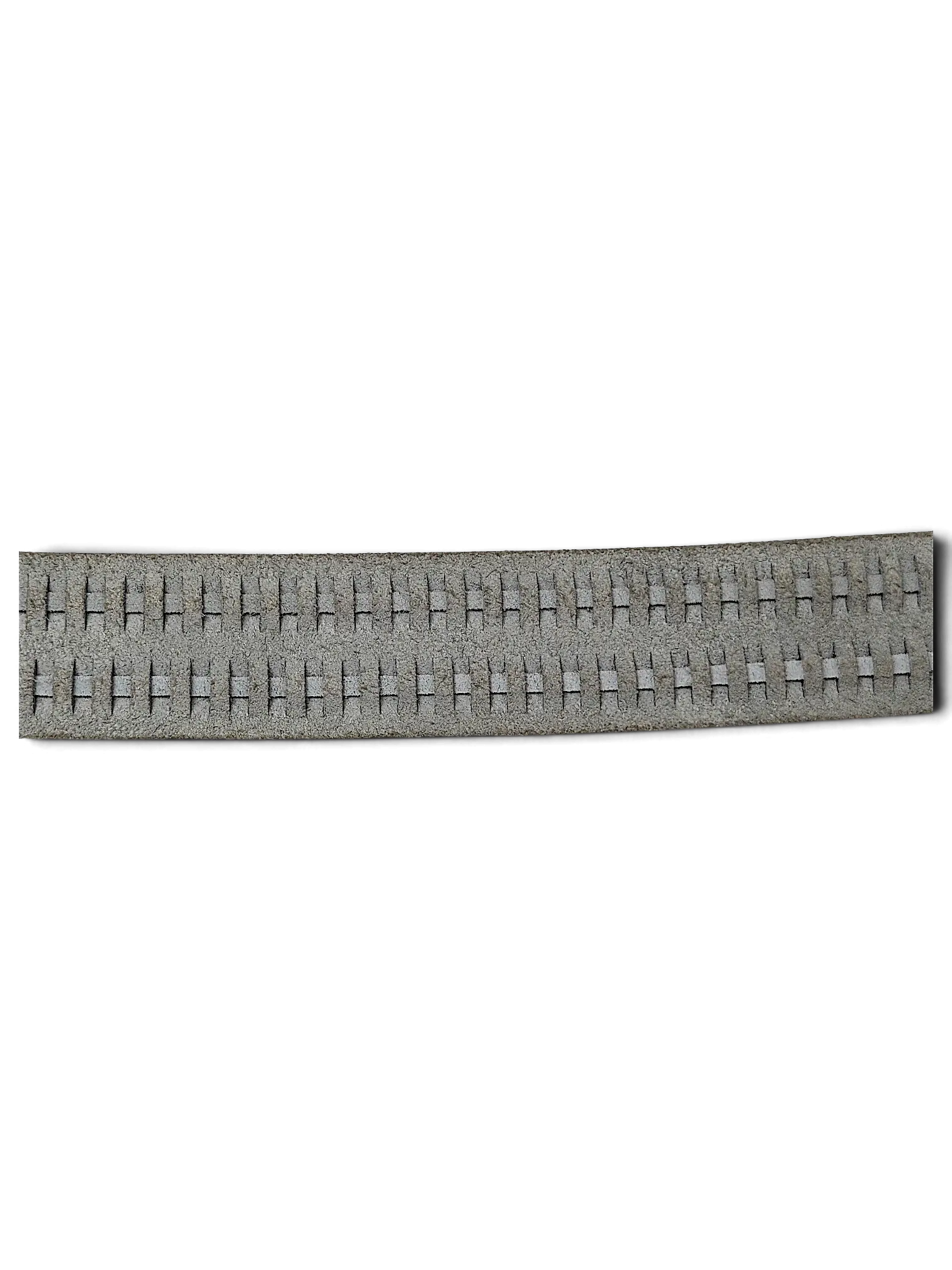 JAKE & IPI white leather belt featuring a distinctive double-row stitched pattern in a Y2K aesthetic style
