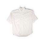 JAKE & IPI vintage white short sleeve utility shirt with button-down collar and dual flap chest pockets.