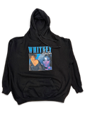 JAKE & IPI black hoodie featuring a vintage-style Whitney Houston graphic print with blue text and star accents.