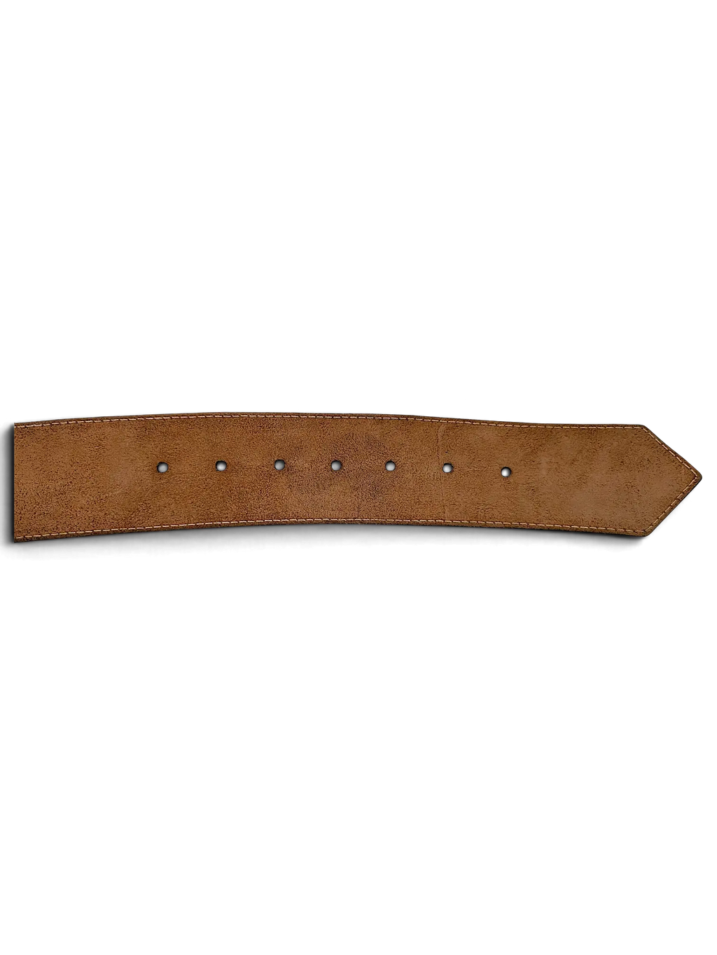 JAKE & IPI wide brown leather belt with contrast white stitching and seven adjustment holes