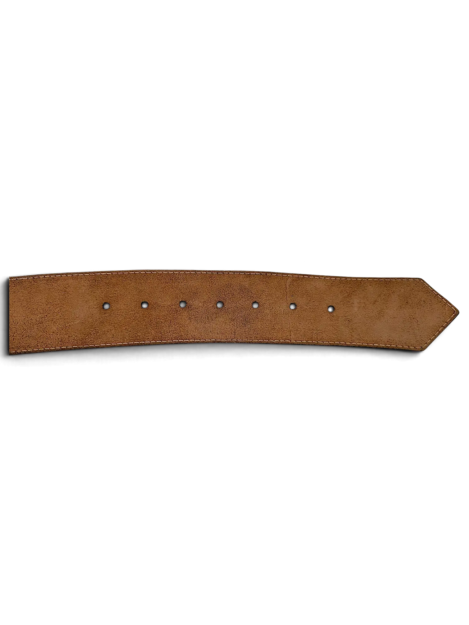 JAKE & IPI wide brown leather belt with contrast white stitching and seven adjustment holes