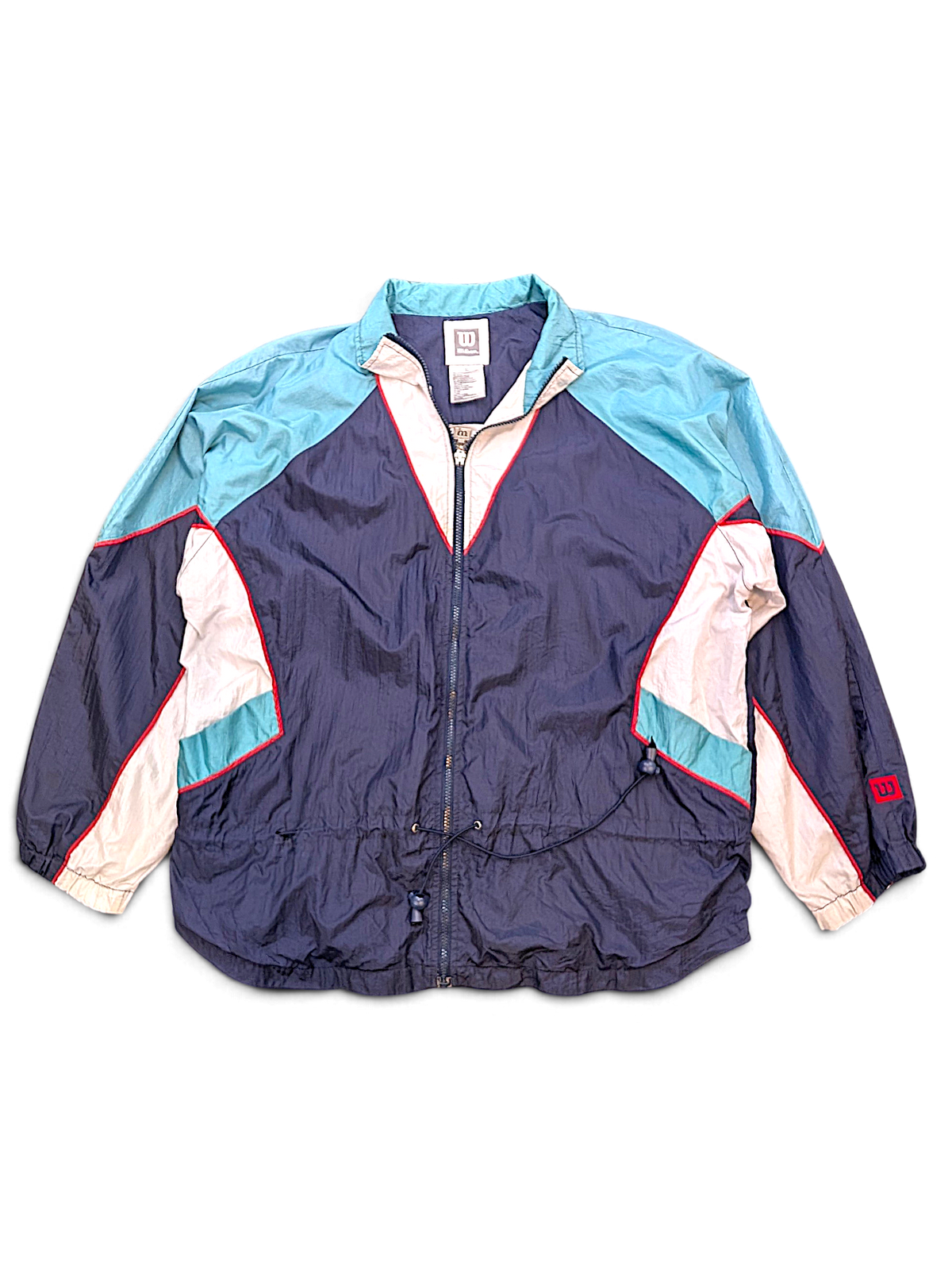 Wilson Navy Colourblock Windbreaker – XL; front view (image 1 of 7).