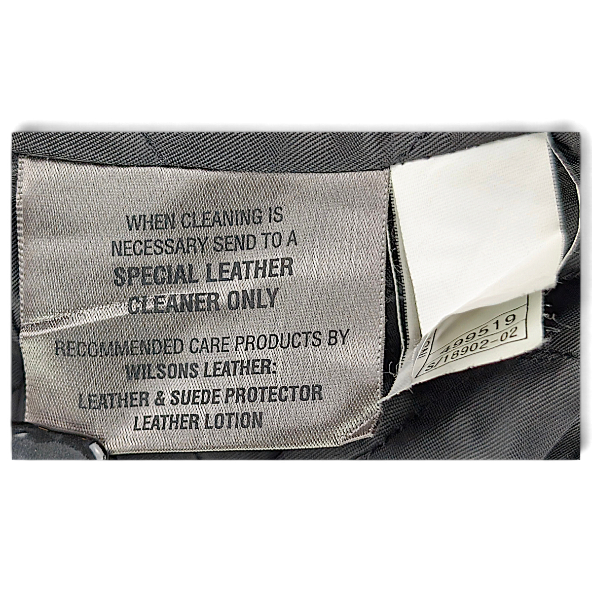 Wilsons Leather Black Genuine Leather Car Coat – M – care label.