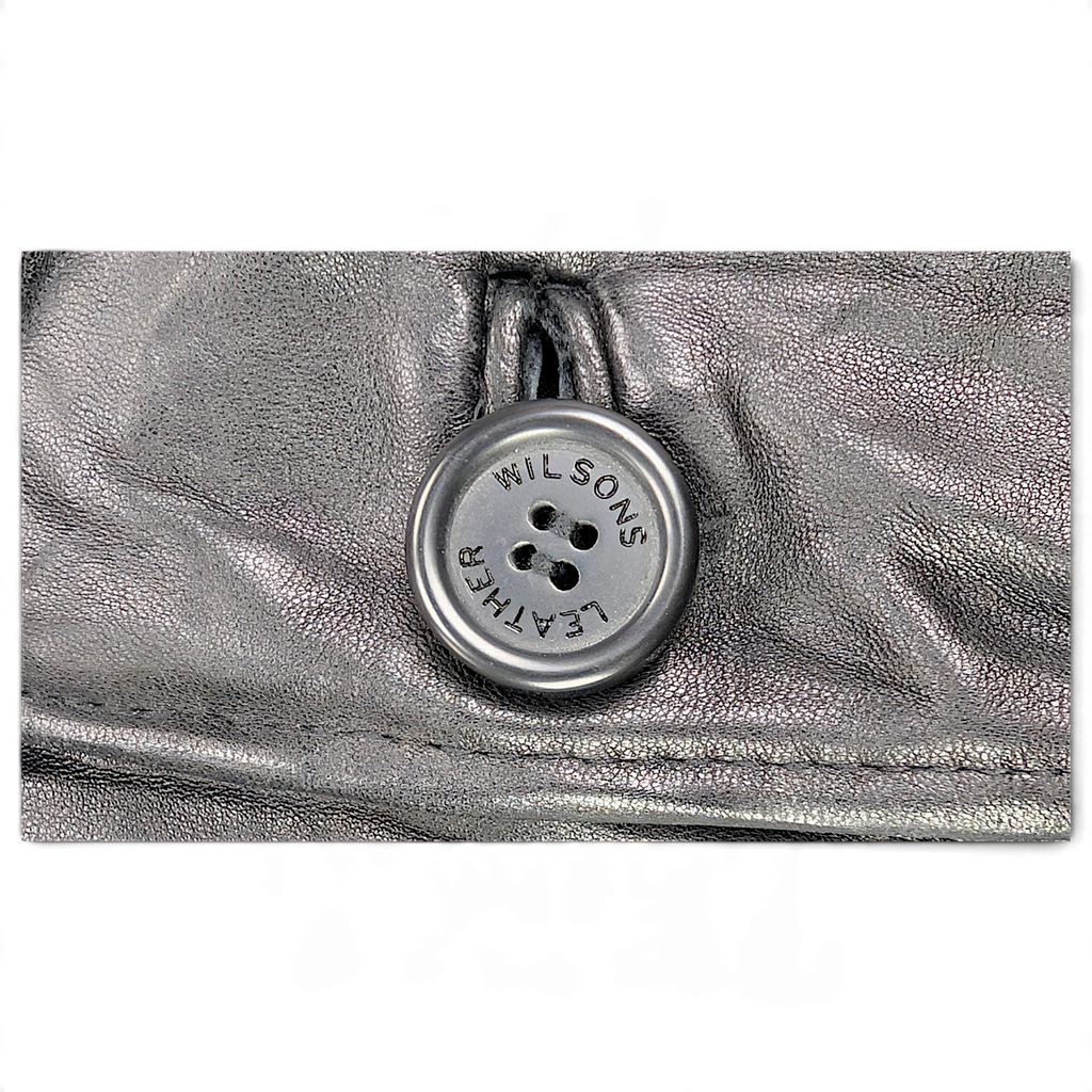 Wilsons Leather Black Genuine Leather Car Coat – M – branded button.