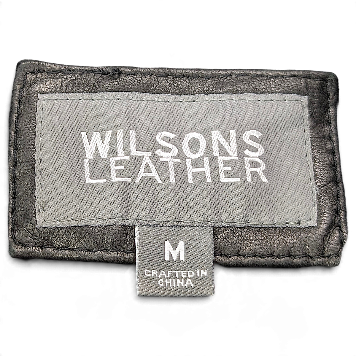 Wilsons Leather Black Genuine Leather Car Coat – M – brand and size label.