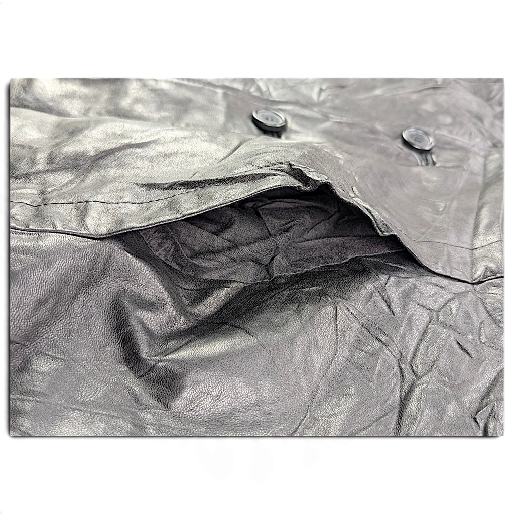 Wilsons Leather Black Genuine Leather Car Coat – M – front pocket.