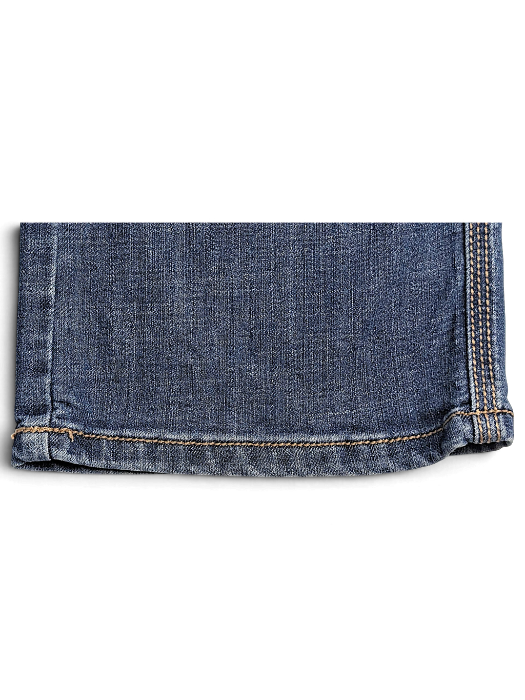 JAKE & IPI pre-owned Wrangler Aura mid blue denim bootcut jeans hem detail with contrast stitching
