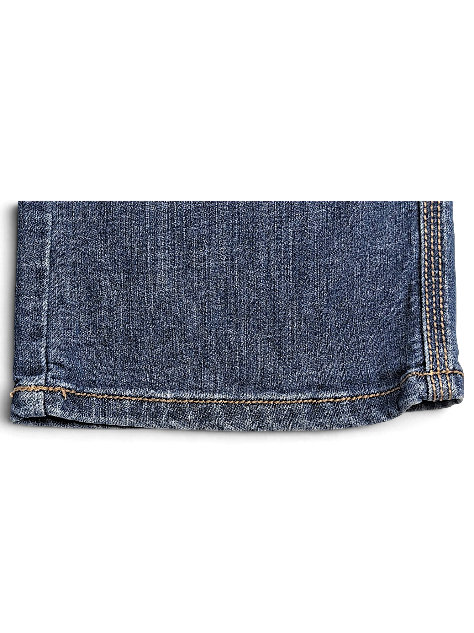 JAKE & IPI pre-owned Wrangler Aura mid blue denim bootcut jeans hem detail with contrast stitching