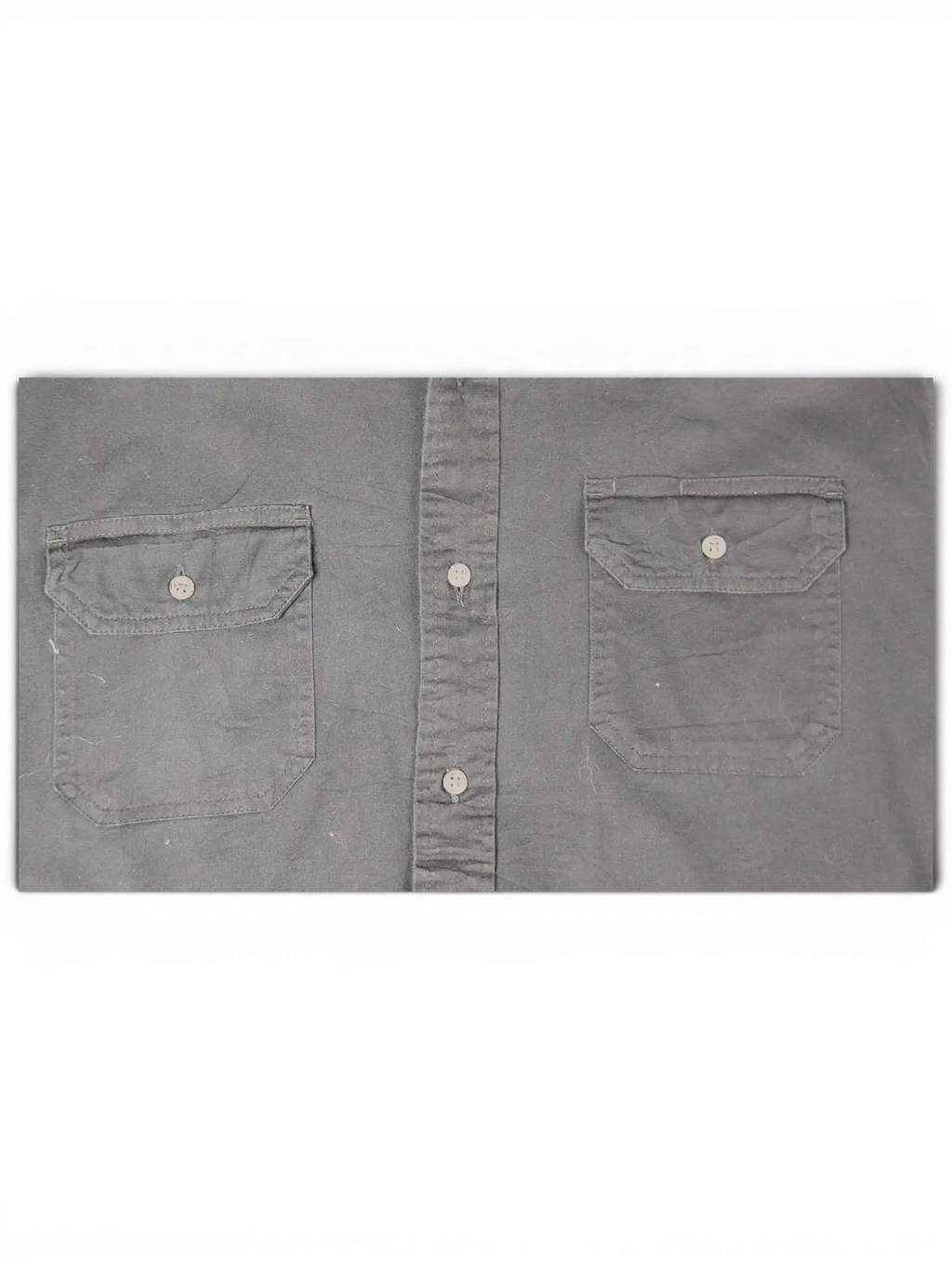 JAKE & IPI vintage Wrangler black utility shirt featuring two button-flap chest pockets and a button-front placket.