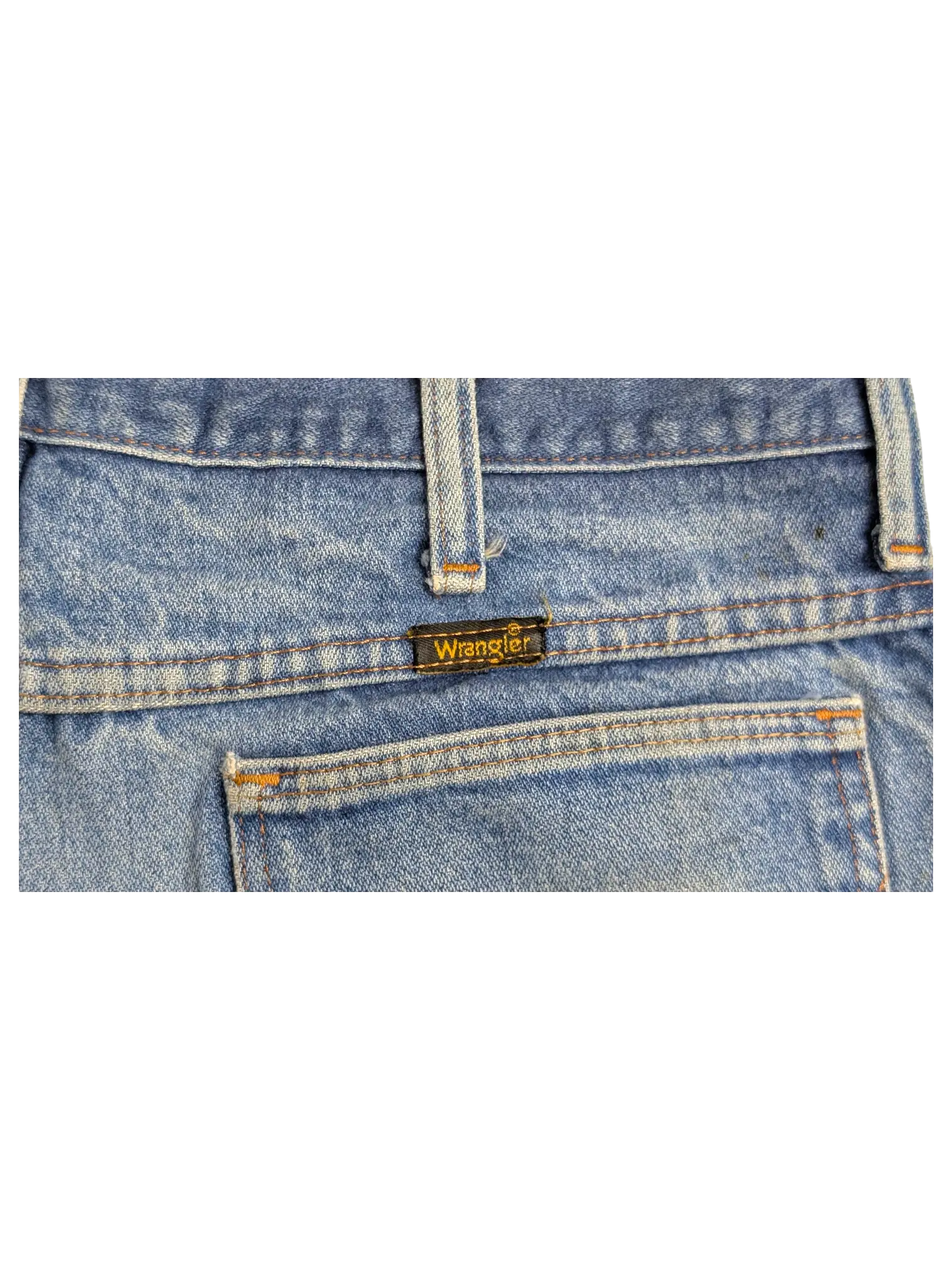 JAKE & IPI Wrangler bootcut jeans in medium blue denim with a classic back pocket and branded logo patch