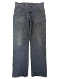 JAKE & IPI Wrangler blue denim jeans with classic five-pocket construction and a straight leg fit.