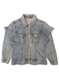 JAKE & IPI Wrangler blues vintage-wash denim jacket with button-up front and chest pockets