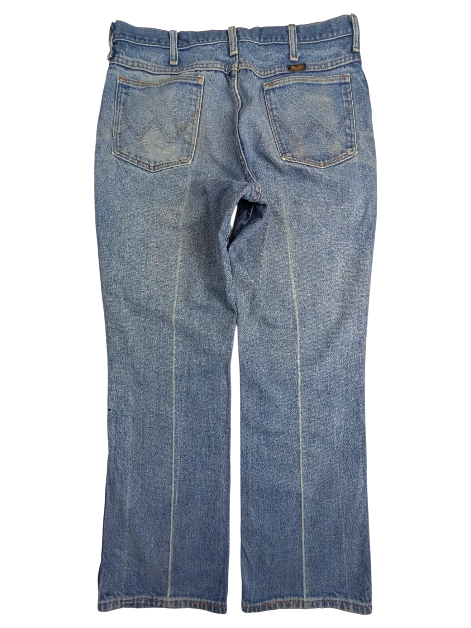 JAKE & IPI Wrangler bootcut jeans in medium wash denim with back pocket stitching details