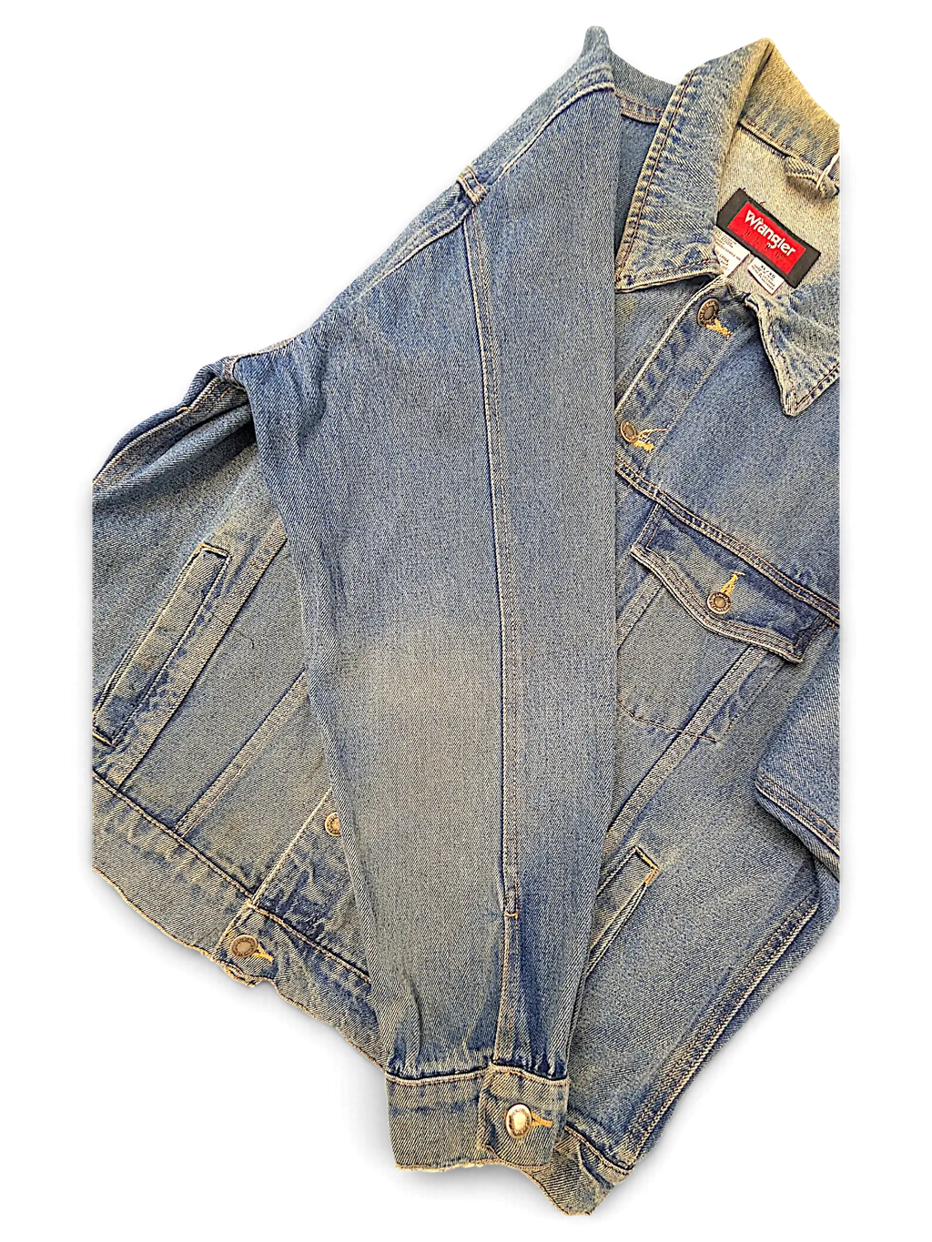 JAKE & IPI Wrangler Hero blue denim jacket with classic collar, button-up front, and chest pockets