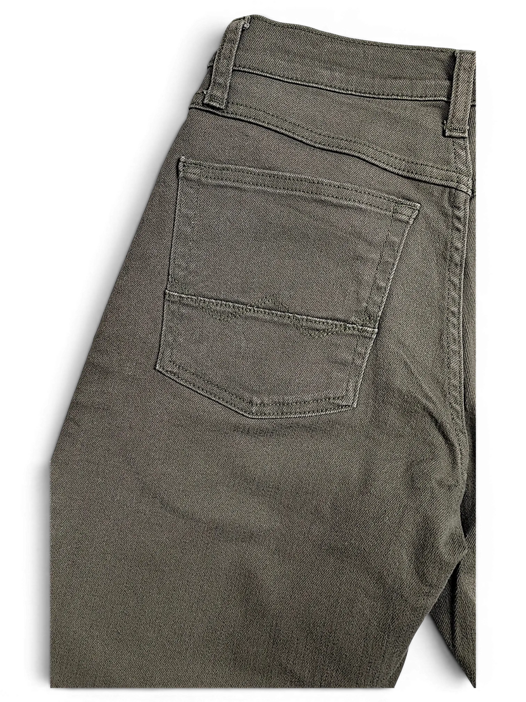 JAKE & IPI Wrangler green athletic fit denim jeans featuring a classic back pocket design