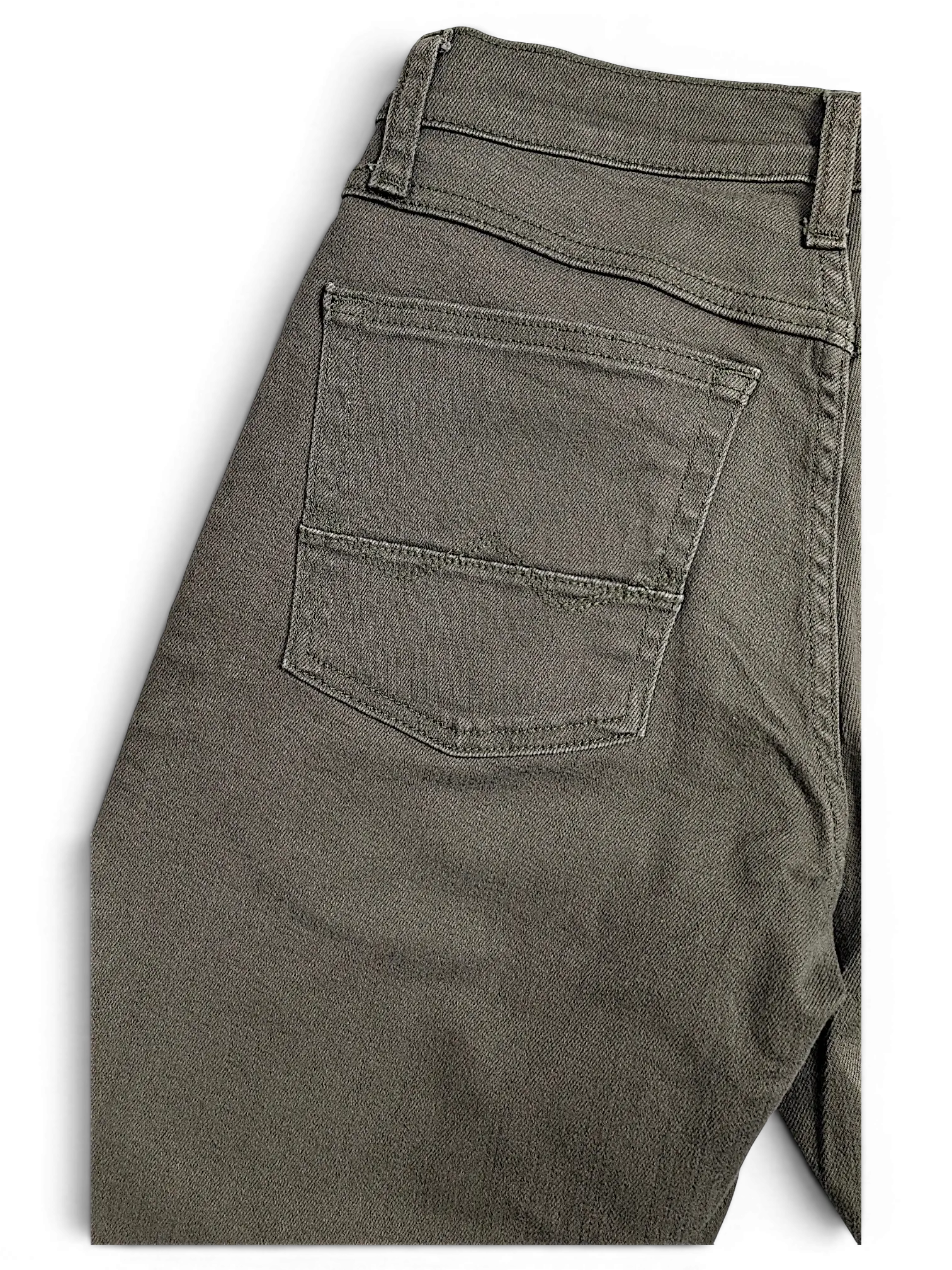 JAKE & IPI Wrangler green athletic fit denim jeans featuring a classic back pocket design