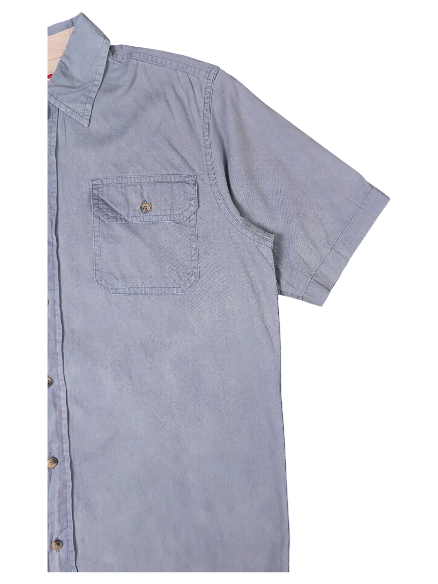 JAKE & IPI vintage Wrangler grey short sleeve button-front utility shirt with a chest pocket