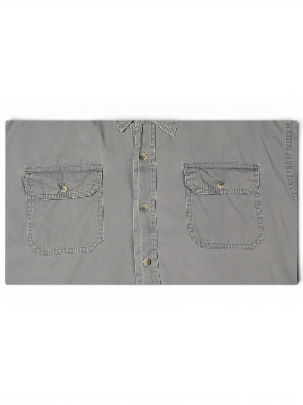 JAKE & IPI vintage Wrangler grey short sleeve button-front utility shirt with two chest pockets