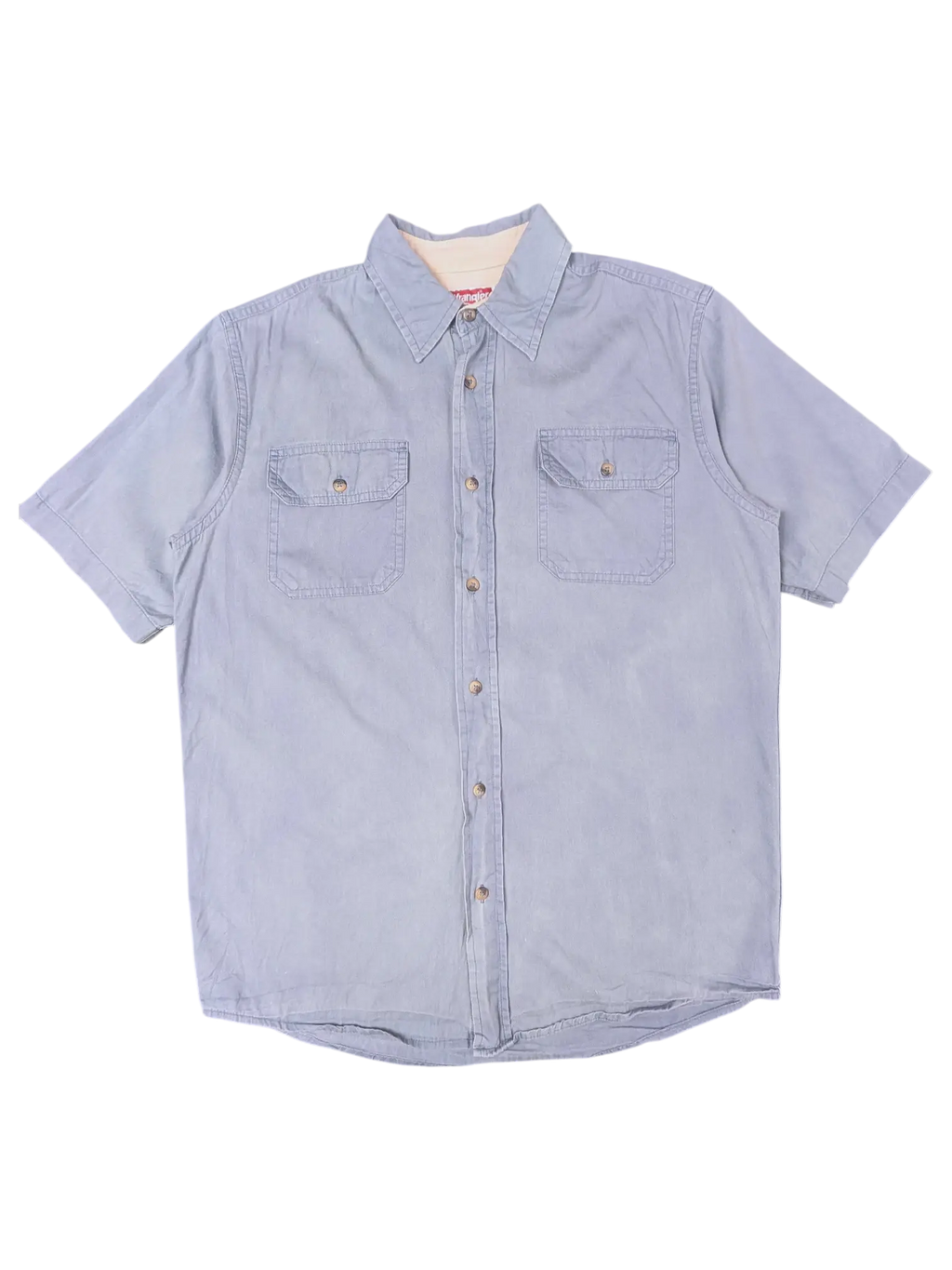 JAKE & IPI vintage Wrangler grey short sleeve button-front utility shirt with two chest pockets