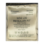 JAKE & IPI Wrangler regular fit jeans size 34x30 interior care label with washing instructions