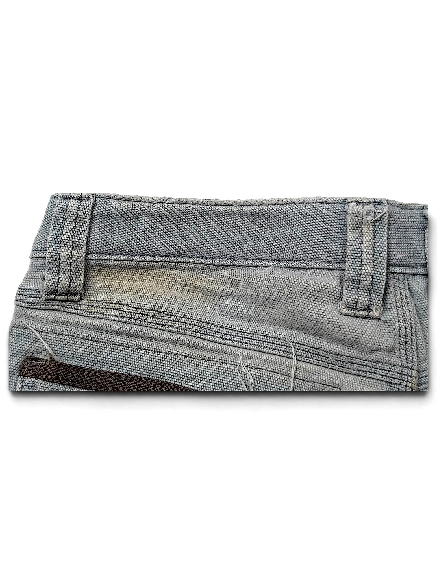 JAKE & IPI Wrangler Riggs Workwear pants in grey canvas with reinforced belt loops and durable stitching detail