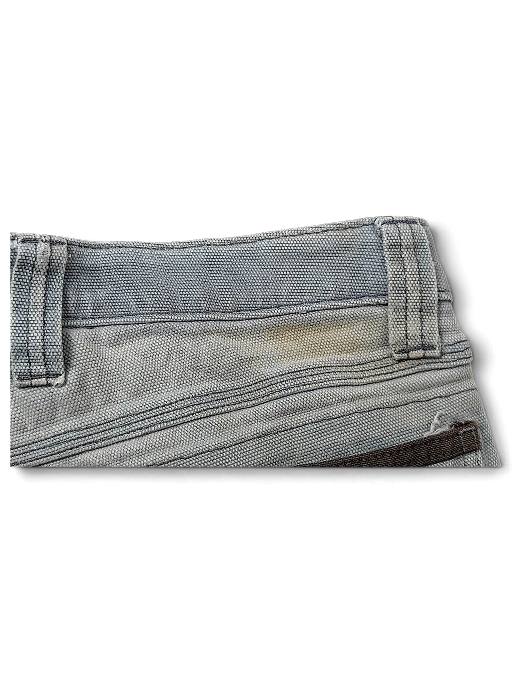 JAKE & IPI Wrangler Riggs Workwear pants in grey canvas with reinforced belt loops and durable stitching