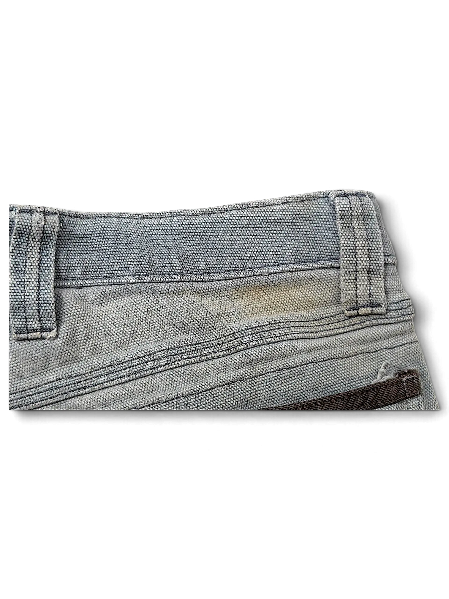 JAKE & IPI Wrangler Riggs Workwear pants in grey canvas with reinforced belt loops and durable stitching